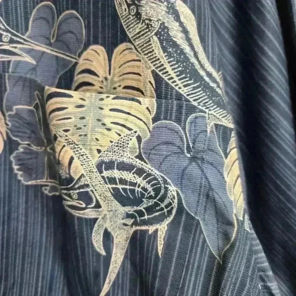 Guy Harvey AFTCO Bluewater Short Sleeve Button-up Hawaiian Shirt Men's Sz L - Picture 6 of 12